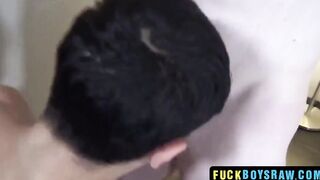 Thin adolescent Spencer showers tacky cum during without any protection fuck