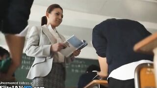 Japanese hottest busty teacher pleases horny student