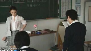 Japanese hottest busty teacher pleases horny student