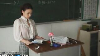 Japanese hottest busty teacher pleases horny student
