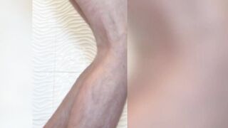 Solo cam video with masturbating twink taking a shower