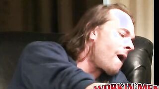 Rough stud jizzing hard after furious big cock masturbation