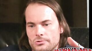 Rough stud jizzing hard after furious big cock masturbation
