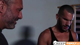 Marco Lorenzo convinces stepcousin to hook him up on some work instead they fuck hard