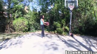 Ebony Serena Ali sprayed with cum after riding white dick