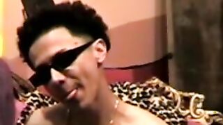 Young twink in glasses fucks blowup doll in solo wanking