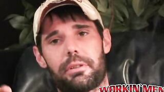 Inked amateur fondles his balls and jerks off until he cums