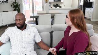 Redhead girlfriend ass licking black bf