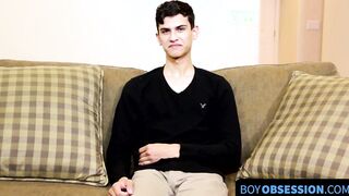 After the interview Twink will not stop jerking off