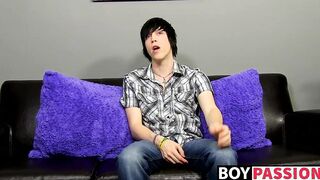 Emo fingers his ass and masturbates after being interviewed