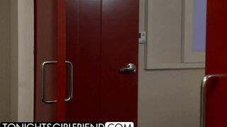 Jamie Michelle dresses up into Beauty underwear and offer fan the GF experience