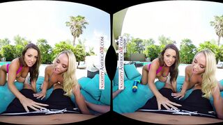 Days are getting warmer and your dick is getting harder as Abigail Mac & Alexis Monroe have a 3some