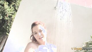 Tessa Fowler - Gold Bikini Shower two