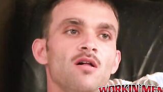 Hairy amateur jerks off after an interview and orgasms solo