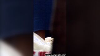 Chubby latina stepmom washing hairy pussy
