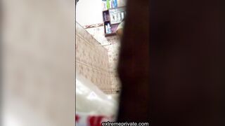 Chubby latina stepmom washing hairy pussy
