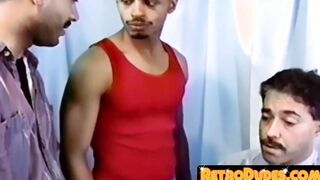Mature with mustaches gives sensual caress in retro meeting