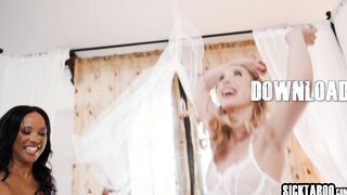 August Skye fucks horny lesbian bride