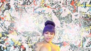 TS Foxxy pov Strip Tease and VIP Bj