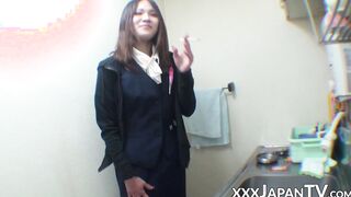 Homemade Asian smoking before unleashing ass gas solo