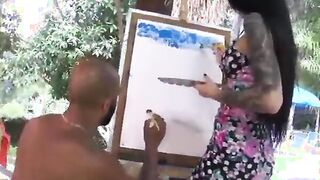 Morena tatuada gostosa do rabão fudendo com o dotado