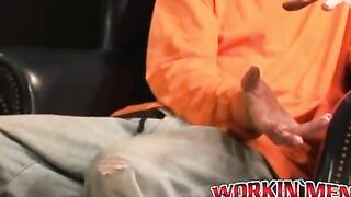 Mature amateur gay strips after an interview and jerks off