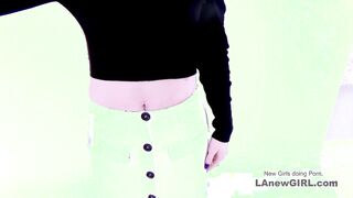 Cutie with perfect boobs deepthroating Teen Casting