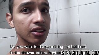 Inked young Latino jock sucking dick before bareback fucking