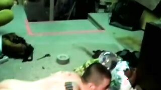 Inflatable asshole filled up with amateur cock solo
