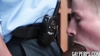 Skinny delinquent Stud Devours officers huge black cock