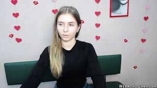 Blonde flashing ass in red thong on webcam show
