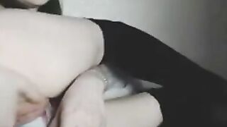 Petite 18yo Babe fingers her pussy and squirts