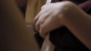 Throatfucking in the small window of the confession room