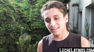 Before ending a doggystyle in a facial an inked Latino suckers a big cock