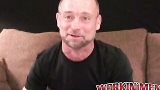 Rough stud strokes his dick solo and explodes with hot cum