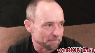 Rough stud strokes his dick solo and explodes with hot cum