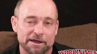 Rough stud strokes his dick solo and explodes with hot cum