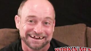 Rough stud strokes his dick solo and explodes with hot cum