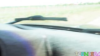 Busty lady Annika Eve banged in nature during a roadtrip