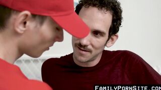 Crude dick sucking and fucking with two unusual stepbrothers