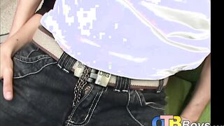 Young Latino teaches petite guy by riding his hard cock