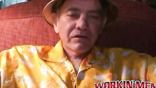 Mature amateur teases with his dick before solo masturbation
