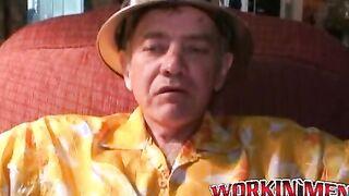 Mature amateur teases with his dick before solo masturbation