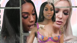 Watch threesome anal sex with MILF and shemale