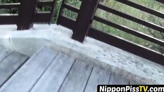 Japanese shocker ruins her jeans as she delivers her piss