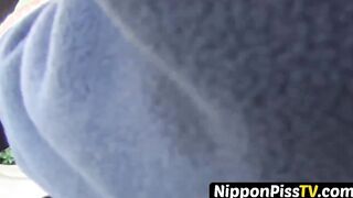 Japanese shocker ruins her jeans as she delivers her piss