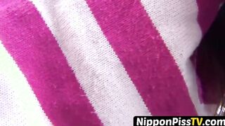 Japanese shocker ruins her jeans as she delivers her piss