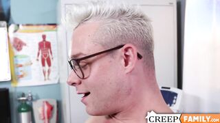 Stepdaddy checks out swollen balls of Andrew Connor to relive his stress
