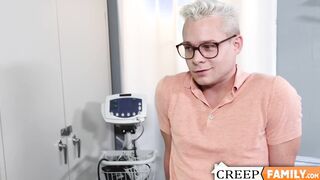 Stepdaddy checks out swollen balls of Andrew Connor to relive his stress