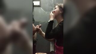 Women from the site blows me into the cafe restroom